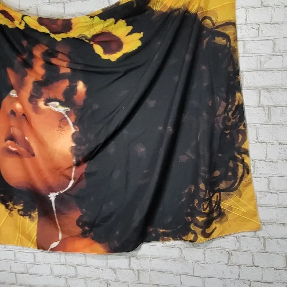 Graphic lady wall tapestry